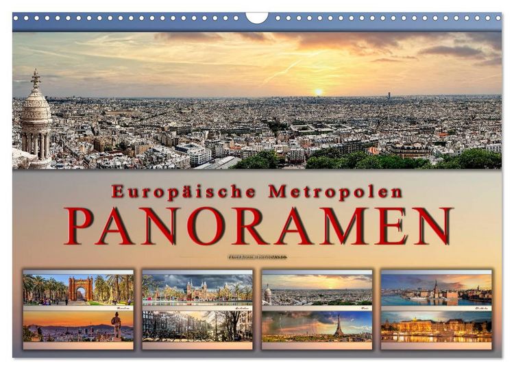 Produktbild: Europ&auml;ische Metropolen - Panoramen (Wandkalender 2026 DIN A3 quer), CALVENDO Monatskalender