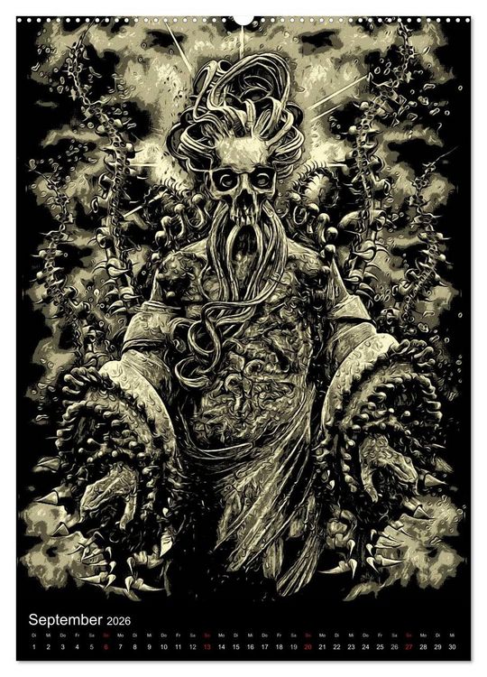 Produktbild: BLOODBOY/ HORROR ILLUSTRATION V1 (Wandkalender 2026 DIN A2 hoch), CALVENDO Monatskalender