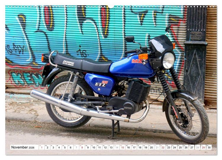 Produktbild: MZ - Ein Motorrad aus der DDR in Kuba (Wandkalender 2026 DIN A2 quer), CALVENDO Monatskalender