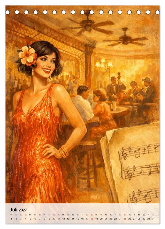 Produktbild: Jazz & Glamour Weltreise (Tischkalender 2027 DIN A5 hoch), CALVENDO Monatskalender
