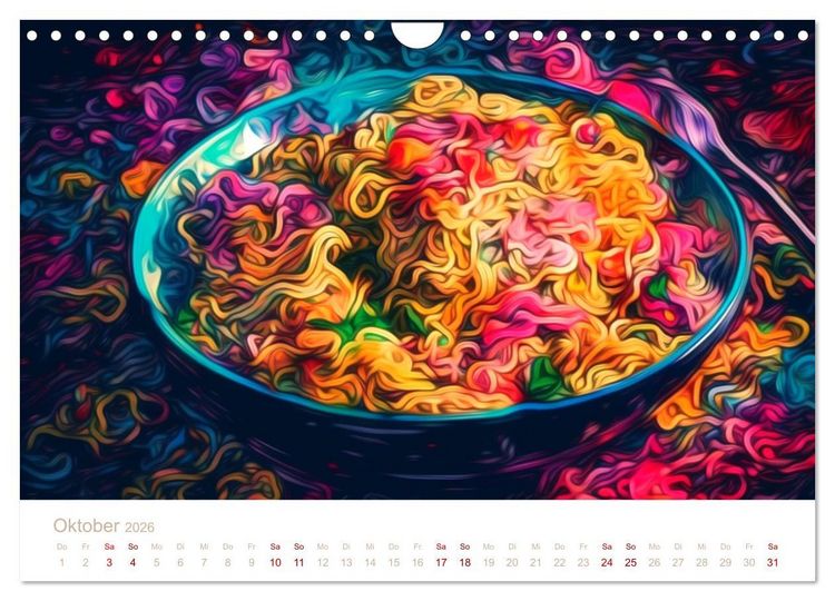 Produktbild: FAST FOOD KUNST (Wandkalender 2026 DIN A4 quer), CALVENDO Monatskalender