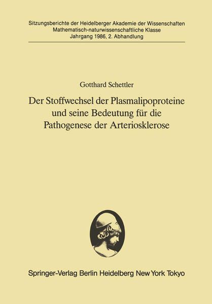 Produktbild: Der Stoffwechsel der Plasmalipoproteine und seine Bedeutung f&uuml;r die Pathogenese der Arteriosklerose