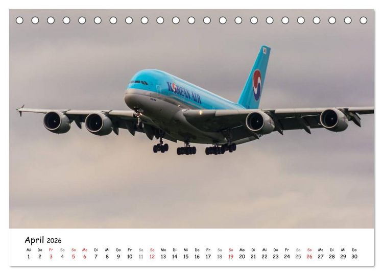 Produktbild: Airliners in Frankfurt (Tischkalender 2026 DIN A5 quer), CALVENDO Monatskalender