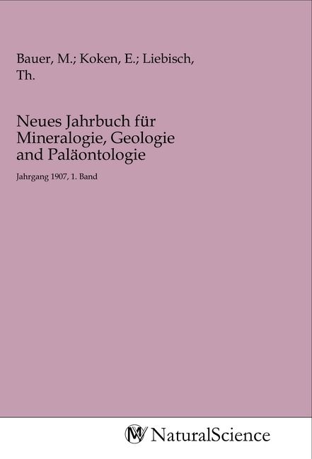 Produktbild: Neues Jahrbuch f&uuml;r Mineralogie, Geologie and Pal&auml;ontologie