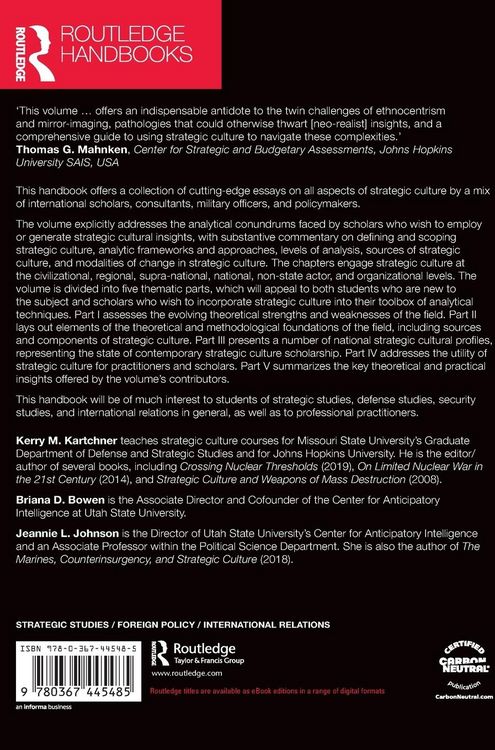 Produktbild: Routledge Handbook of Strategic Culture