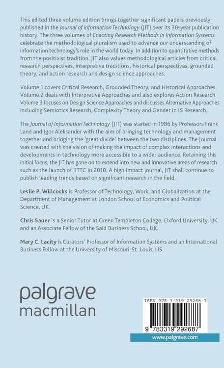 Produktbild: Enacting Research Methods in Information Systems: Volume 2