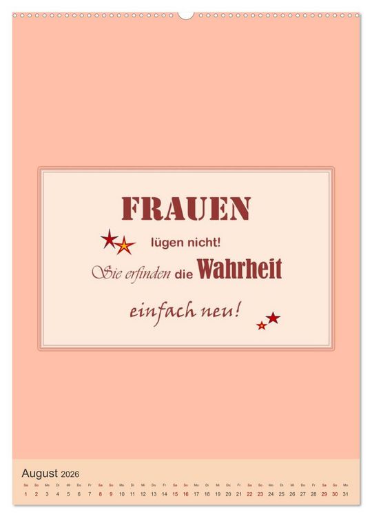 Produktbild: Was Mann &uuml;ber Frau wissen sollte und umgekehrt ... (hochwertiger Premium Wandkalender 2026 DIN A2 hoch), Kunstdruck in Hochglanz