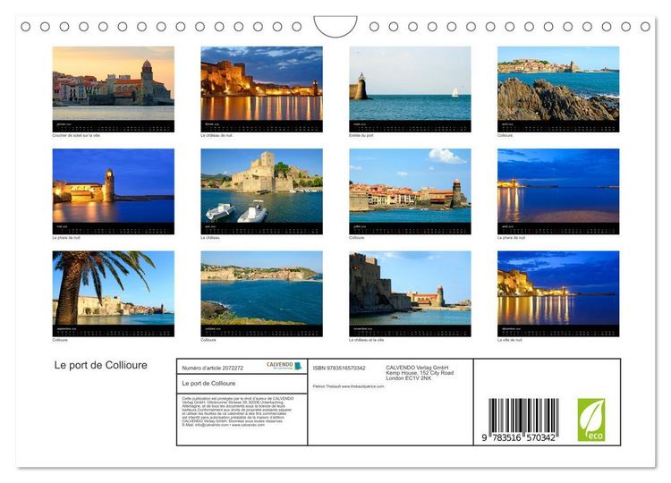 Produktbild: Le port de Collioure (Calendrier mural 2026 DIN A4 vertical), CALVENDO calendrier mensuel