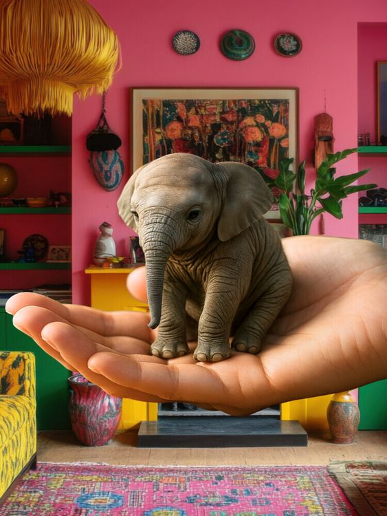 Produktbild: CALVENDO Puzzle Elefant auf der Hand | 1000 Teile Lege-Gr&ouml;&szlig;e 64x48cm Foto-Puzzle f&uuml;r gl&uuml;ckliche Stunden