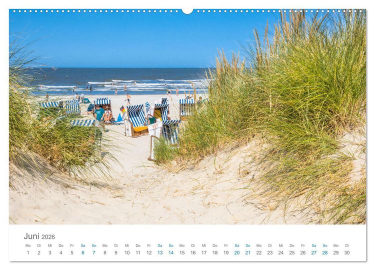 Produktbild: Norderney Sehnsuchtskalender (hochwertiger Premium Wandkalender 2026 DIN A2 quer), Kunstdruck in Hochglanz