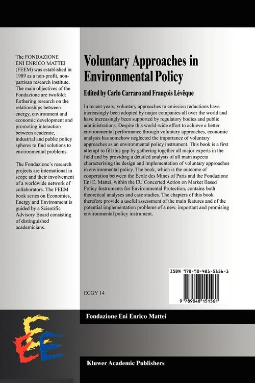 Produktbild: Voluntary Approaches in Environmental Policy