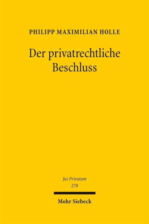 Produktbild: Der privatrechtliche Beschluss