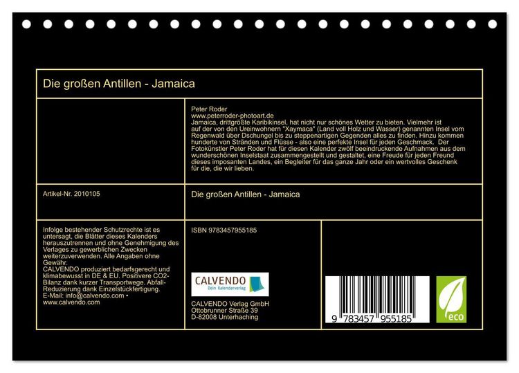 Produktbild: Die gro&szlig;en Antillen - Jamaica (Tischkalender 2026 DIN A5 quer), CALVENDO Monatskalender