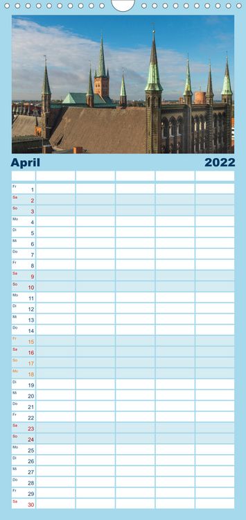 Produktbild: Familienplaner Ansichten der L&uuml;becker Altstadtinsel (Wandkalender 2022 , 21 cm x 45 cm, hoch)