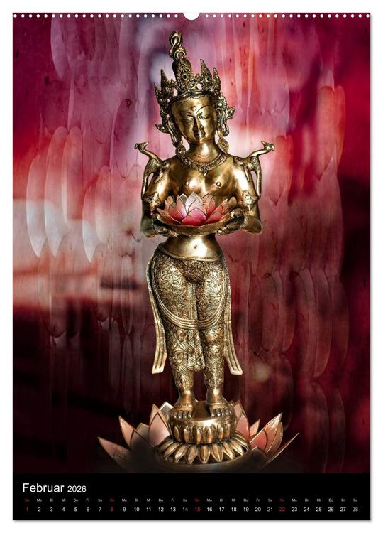 Produktbild: SKULPTUREN Hinduistische G&ouml;ttinnen und G&ouml;tter &bull; Buddhas (Wandkalender 2026 DIN A2 hoch), CALVENDO Monatskalender