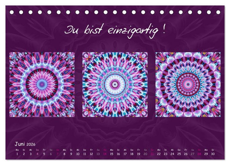 Produktbild: Mandala Trilogien (Tischkalender 2026 DIN A5 quer), CALVENDO Monatskalender