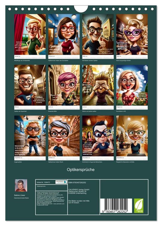 Produktbild: Optikerspr&uuml;che (Wandkalender 2026 DIN A4 hoch), CALVENDO Monatskalender