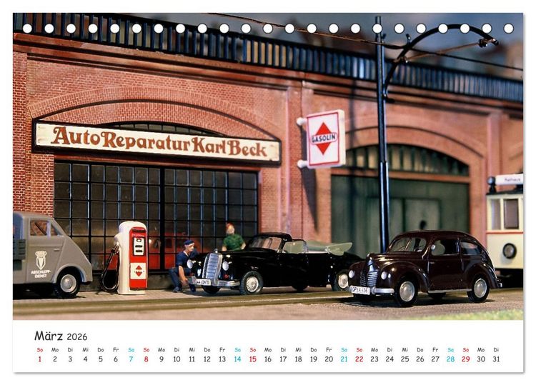 Produktbild: Autos auf der Modellbahn (Tischkalender 2026 DIN A5 quer), CALVENDO Monatskalender