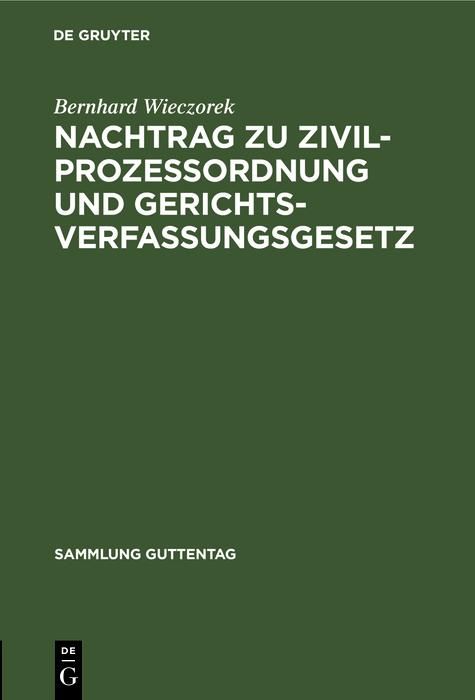 Produktbild: Nachtrag zu Zivilprozessordnung und Gerichtsverfassungsgesetz
