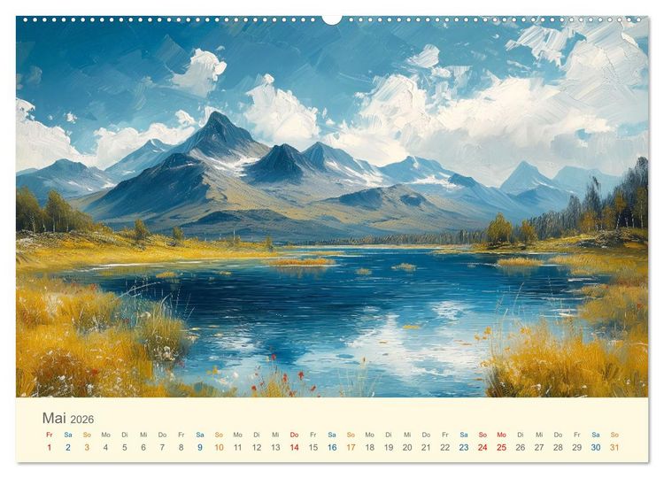 Produktbild: Impressionistische Naturlandschaften (hochwertiger Premium Wandkalender 2026 DIN A2 quer), Kunstdruck in Hochglanz