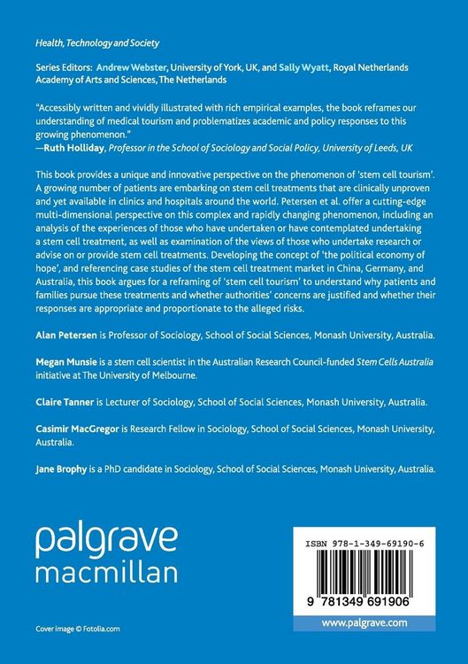 Produktbild: Stem Cell Tourism and the Political Economy of Hope