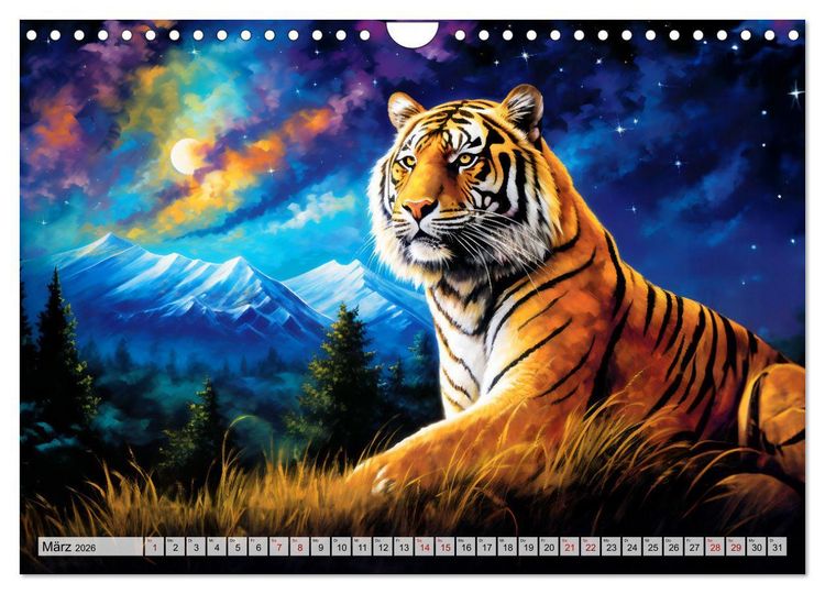 Produktbild: Jahr des Tigers - Portr&auml;ts des chinesischen Tierkreiszeichens (Wandkalender 2026 DIN A4 quer), CALVENDO Monatskalender