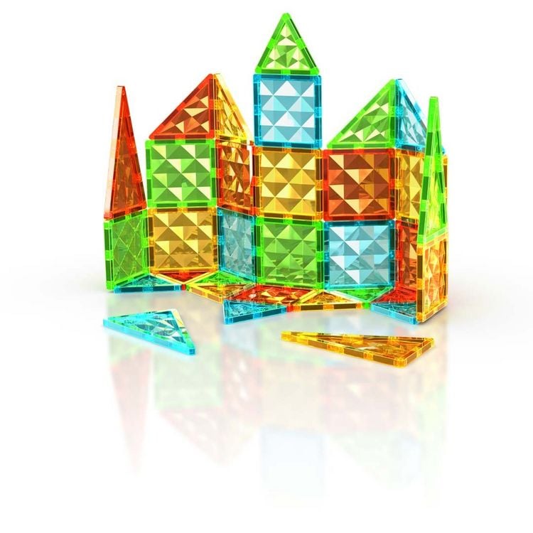 Produktbild: Geomag 507101 - Geomag Magnetic Tiles Gems 32, 2D/3D Konstruktion, Lernspielzeug