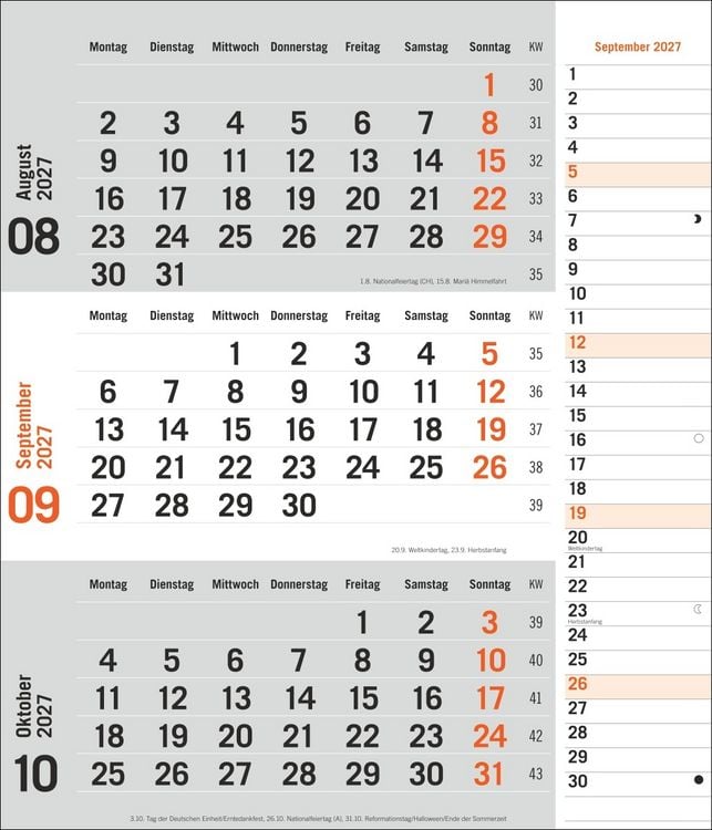 Produktbild: times&more 3-Monatsplaner, orange 2027