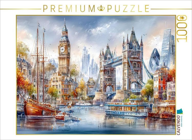Produktbild: CALVENDO Puzzle London - Tower Bridge | 1000 Teile Lege-Gr&ouml;&szlig;e 64x48cm Foto-Puzzle f&uuml;r gl&uuml;ckliche Stunden