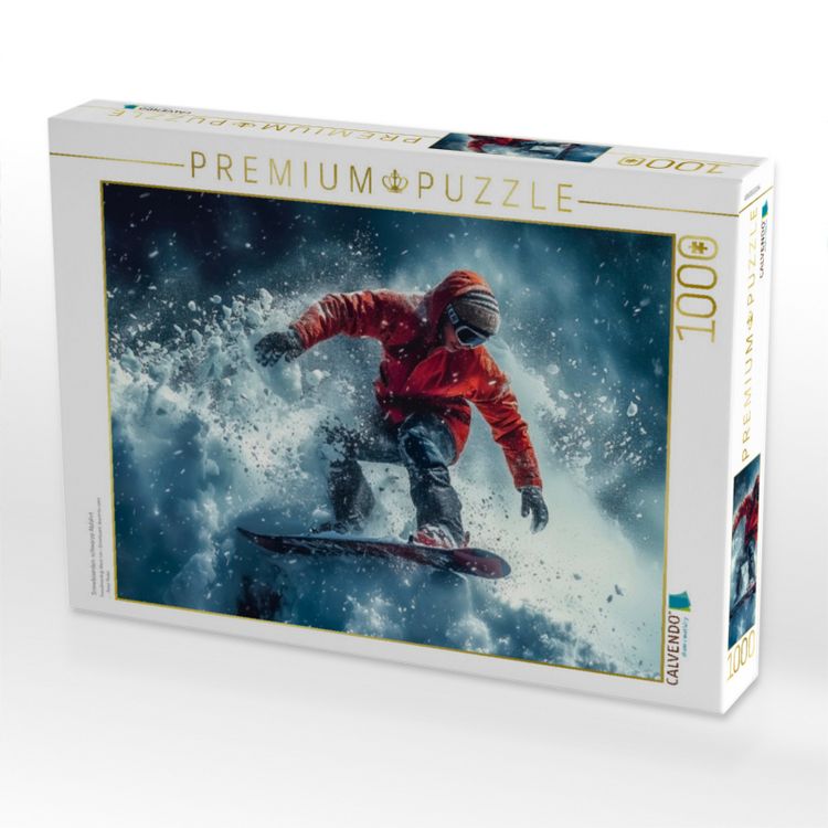 Produktbild: CALVENDO Puzzle Snowboarden, schwarze Abfahrt | 1000 Teile Lege-Gr&ouml;&szlig;e 64x48cm Foto-Puzzle f&uuml;r gl&uuml;ckliche Stunden