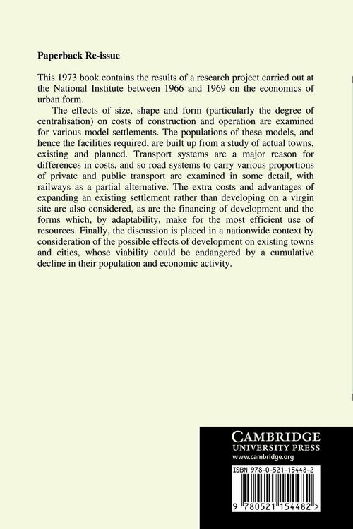 Produktbild: The Structure, Size and Costs of Urban Settlements