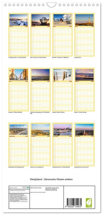 Produktbild: Familienplaner 2026 - Westj&uuml;tland - D&auml;nemarks Westen erleben mit 5 Spalten (Wandkalender, 21 x 45 cm) CALVENDO