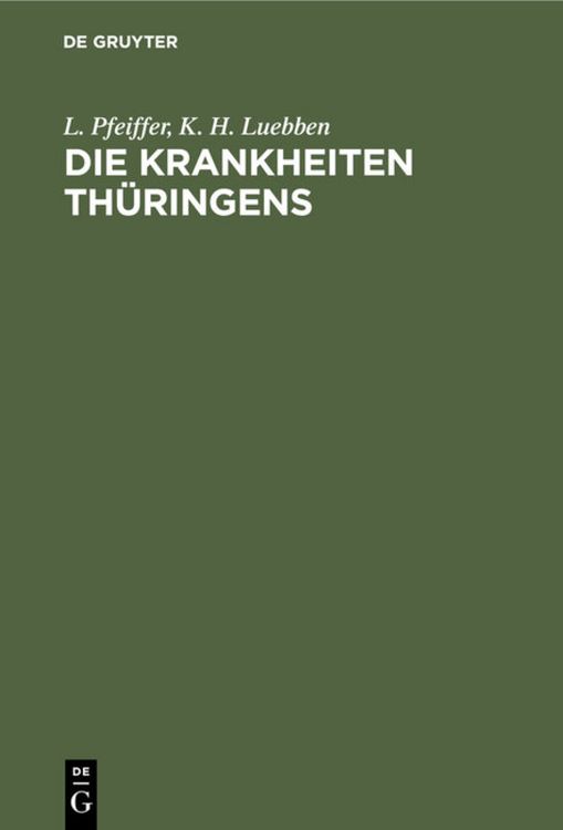 Produktbild: Die Krankheiten Th&uuml;ringens