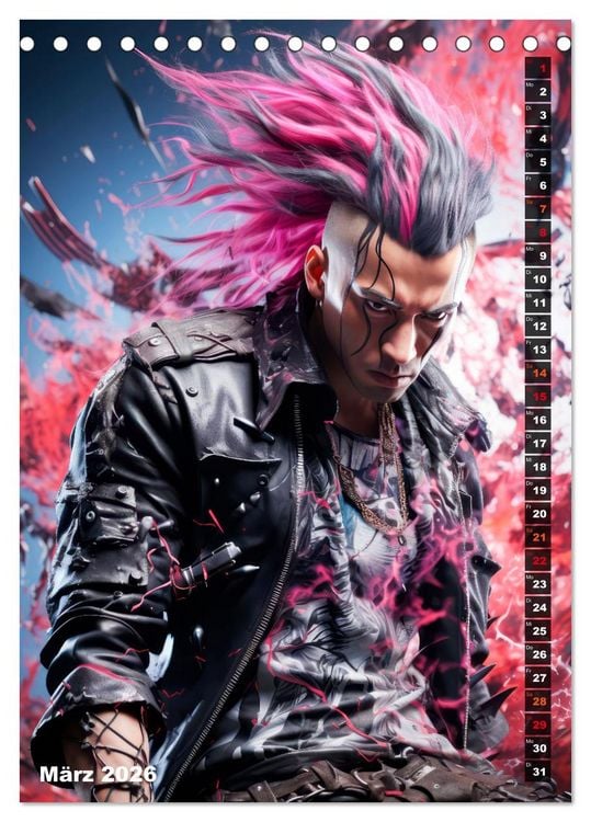 Produktbild: CYBERPUNK Urcoole Typen (Tischkalender 2026 DIN A5 hoch), CALVENDO Monatskalender
