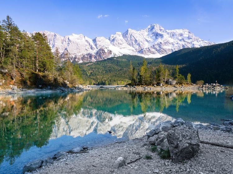 Produktbild: CALVENDO Puzzle Wettersteinmassiv - Eibsee | 1000 Teile Lege-Gr&ouml;&szlig;e 64x48cm Foto-Puzzle f&uuml;r gl&uuml;ckliche Stunden
