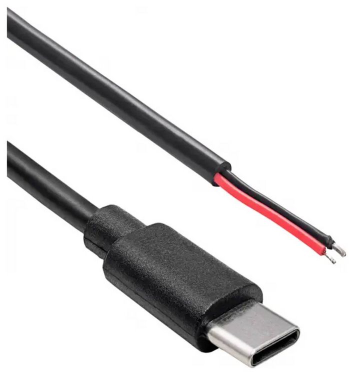 Produktbild: Akyga AK-SC-38 Niedervolt-Adapterkabel USB-C&reg; Stecker - offene Kabelenden 1 m 1 St.