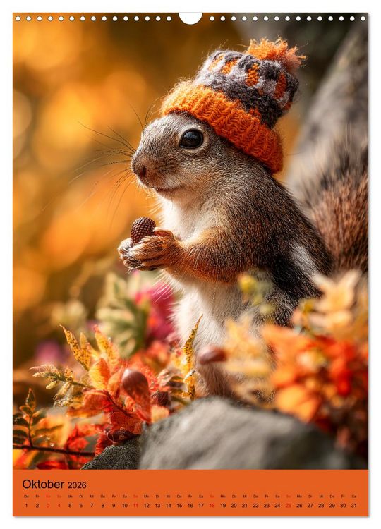 Produktbild: Eichh&ouml;rnchen Kalender - Tierkalender mit verr&uuml;ckten Eichk&auml;tzchen (Wandkalender 2026 DIN A3 hoch), CALVENDO Monatskalender