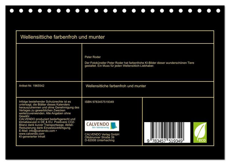 Produktbild: Wellensittiche farbenfroh und munter (Tischkalender 2026 DIN A5 quer), CALVENDO Monatskalender
