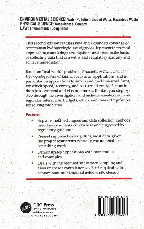 Produktbild: Principles of Contaminant Hydrogeology