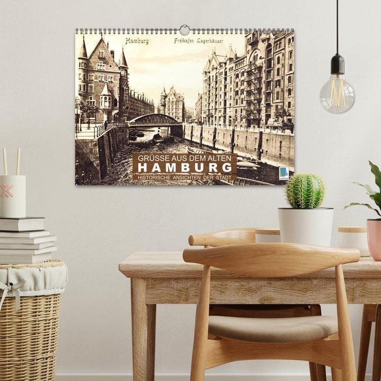 Produktbild: Gr&uuml;&szlig;e aus dem alten Hamburg &ndash; Historische Ansichten der Stadt (Wandkalender 2026 DIN A3 quer), CALVENDO Monatskalender