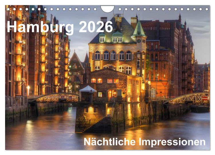 Produktbild: Hamburg - N&auml;chtliche Impressionen (Wandkalender 2026 DIN A4 quer), CALVENDO Monatskalender