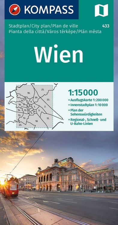 Produktbild: KOMPASS Stadtplan Wien 1:15.000
