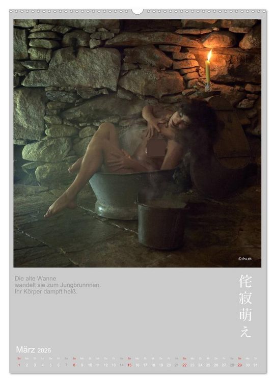 Produktbild: wabi sabi moe - hinrei&szlig;end vergammelt erotisch - Akt/Bodypainting (Wandkalender 2026 DIN A2 hoch), CALVENDO Monatskalender