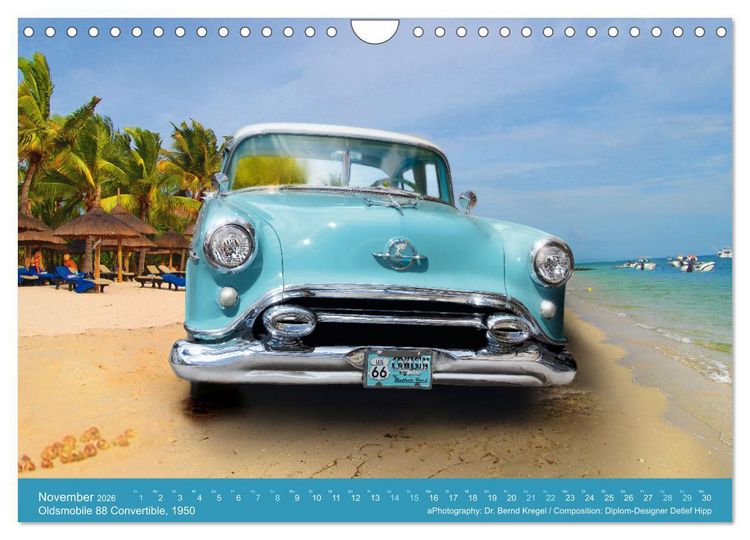 Produktbild: Oldtimer auf 5 Kontinenten (Wandkalender 2026 DIN A4 quer), CALVENDO Monatskalender