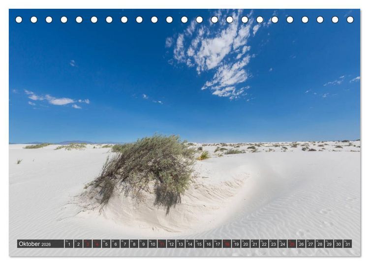 Produktbild: WHITE SANDS Die wei&szlig;e W&uuml;ste in New Mexico (Tischkalender 2026 DIN A5 quer), CALVENDO Monatskalender