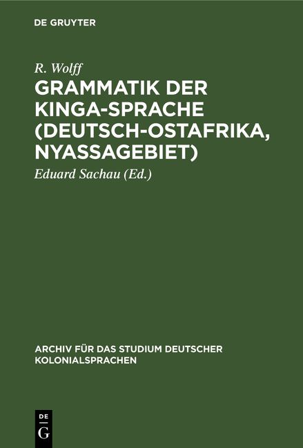 Produktbild: Grammatik der Kinga-Sprache (Deutsch-Ostafrika, Nyassagebiet)