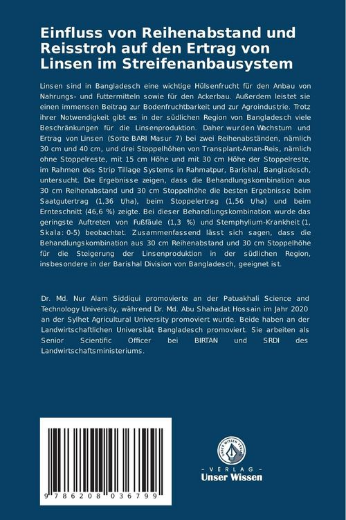 Produktbild: Einfluss von Reihenabstand und Reisstroh auf den Ertrag von Linsen im Streifenanbausystem