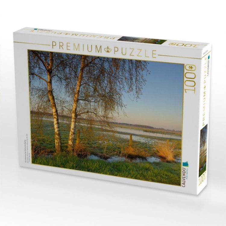 Produktbild: CALVENDO Puzzle Feuchtwiese bei Sonnenaufgang | 1000 Teile Lege-Gr&ouml;&szlig;e 64x48cm Foto-Puzzle f&uuml;r gl&uuml;ckliche Stunden
