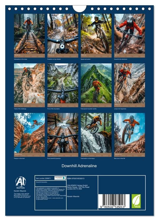 Produktbild: Downhill Adrenaline (Wall Calendar 2026 DIN A4 portrait), CALVENDO 12 Month Wall Calendar