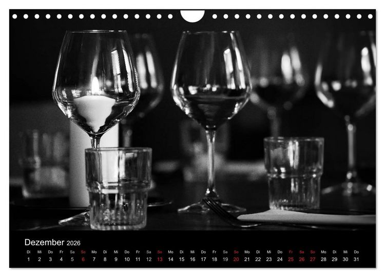 Produktbild: Objekte in schwarz weiss (Wandkalender 2026 DIN A4 quer), CALVENDO Monatskalender